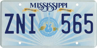 MS license plate ZNI565