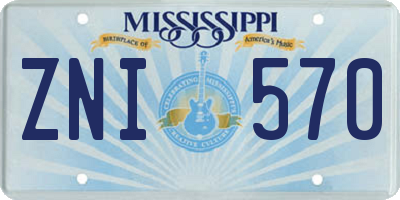 MS license plate ZNI570