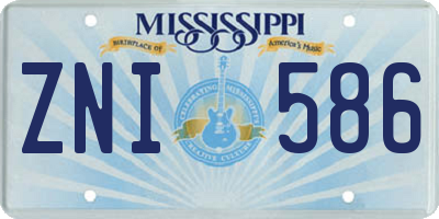 MS license plate ZNI586