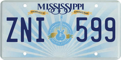 MS license plate ZNI599