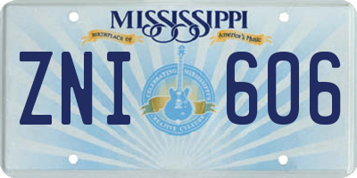 MS license plate ZNI606