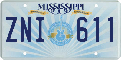 MS license plate ZNI611