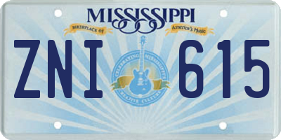 MS license plate ZNI615