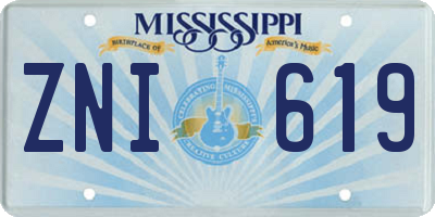 MS license plate ZNI619