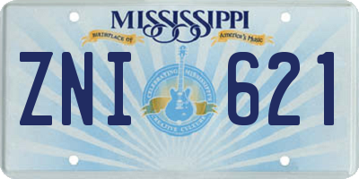 MS license plate ZNI621