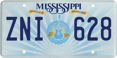 MS license plate ZNI628