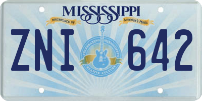 MS license plate ZNI642