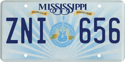 MS license plate ZNI656