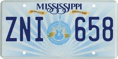 MS license plate ZNI658