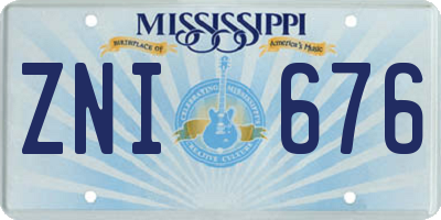 MS license plate ZNI676