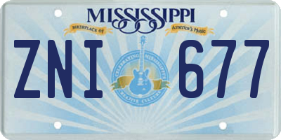 MS license plate ZNI677