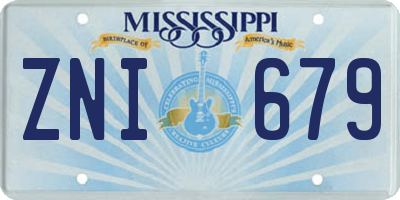 MS license plate ZNI679