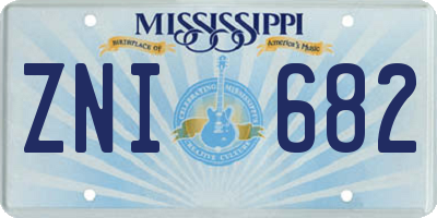 MS license plate ZNI682