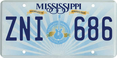 MS license plate ZNI686