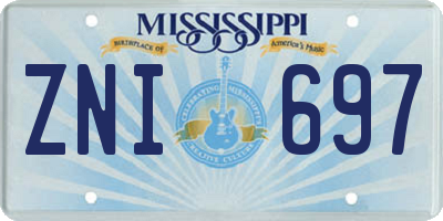 MS license plate ZNI697