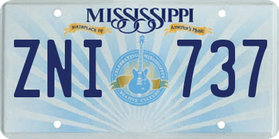 MS license plate ZNI737