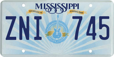 MS license plate ZNI745