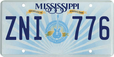 MS license plate ZNI776