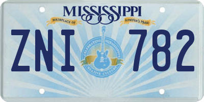 MS license plate ZNI782