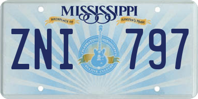 MS license plate ZNI797