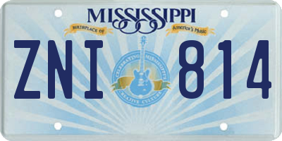 MS license plate ZNI814