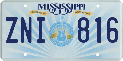 MS license plate ZNI816