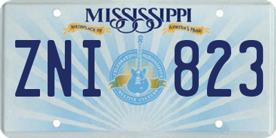 MS license plate ZNI823