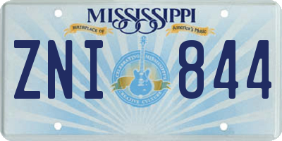 MS license plate ZNI844