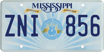 MS license plate ZNI856