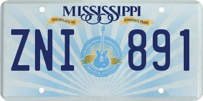 MS license plate ZNI891