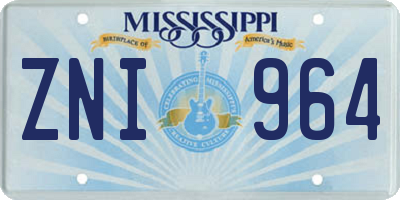 MS license plate ZNI964