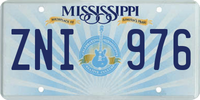 MS license plate ZNI976