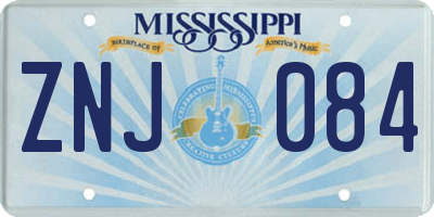 MS license plate ZNJ084