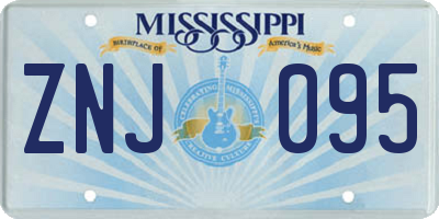 MS license plate ZNJ095