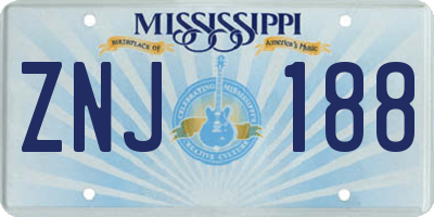 MS license plate ZNJ188