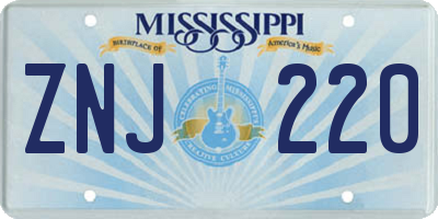 MS license plate ZNJ220