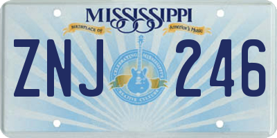 MS license plate ZNJ246