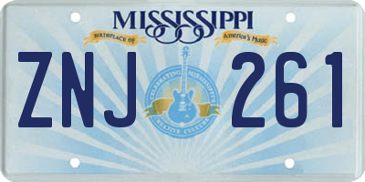 MS license plate ZNJ261