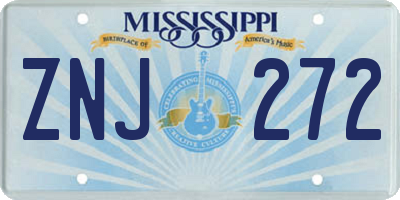 MS license plate ZNJ272