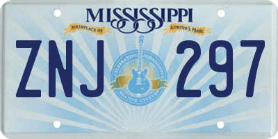MS license plate ZNJ297
