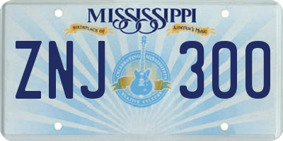 MS license plate ZNJ300