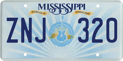 MS license plate ZNJ320