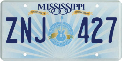 MS license plate ZNJ427