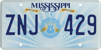 MS license plate ZNJ429