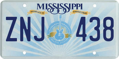 MS license plate ZNJ438