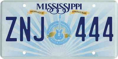 MS license plate ZNJ444
