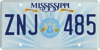 MS license plate ZNJ485