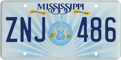 MS license plate ZNJ486