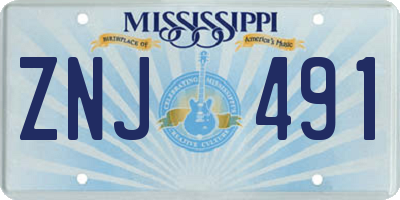 MS license plate ZNJ491