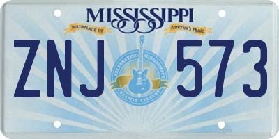MS license plate ZNJ573
